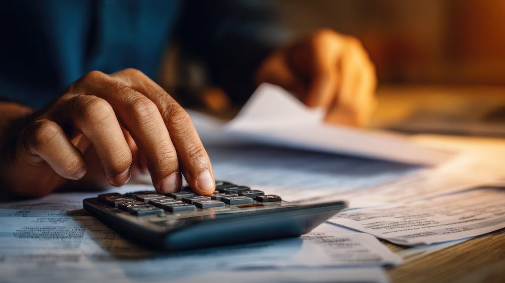 Financial manager reviewing costs for the server