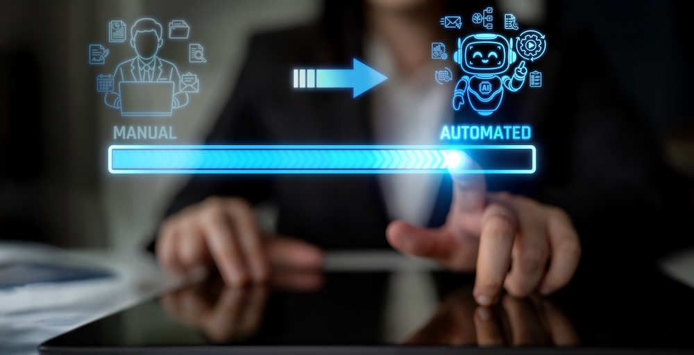 Transition from Manual to Automated Processes in Business Workflow with Digital Transformation and Technology Integration.